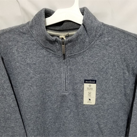 Mens Method XL Long Sleeve Quarter Zip Blue Gray Pullover Sweater, - Picture 2 of 3